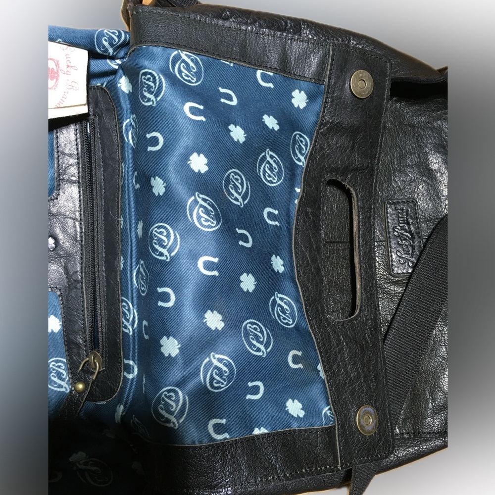 LUCKY BRAND Leather Patchwork Hippie Slouchy Abbey Road Fold Over Saddle Bag - Picture 12 of 13